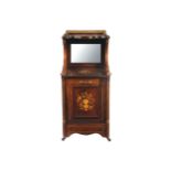 EDWARDIAN MARQUETRY ROSEWOOD PERDONIUMwith drop-front 90 cm. high