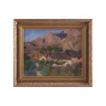 M. HORNEPyrenean village Oil on canvas Enclosed in a gilt frame67 x 80 cm.