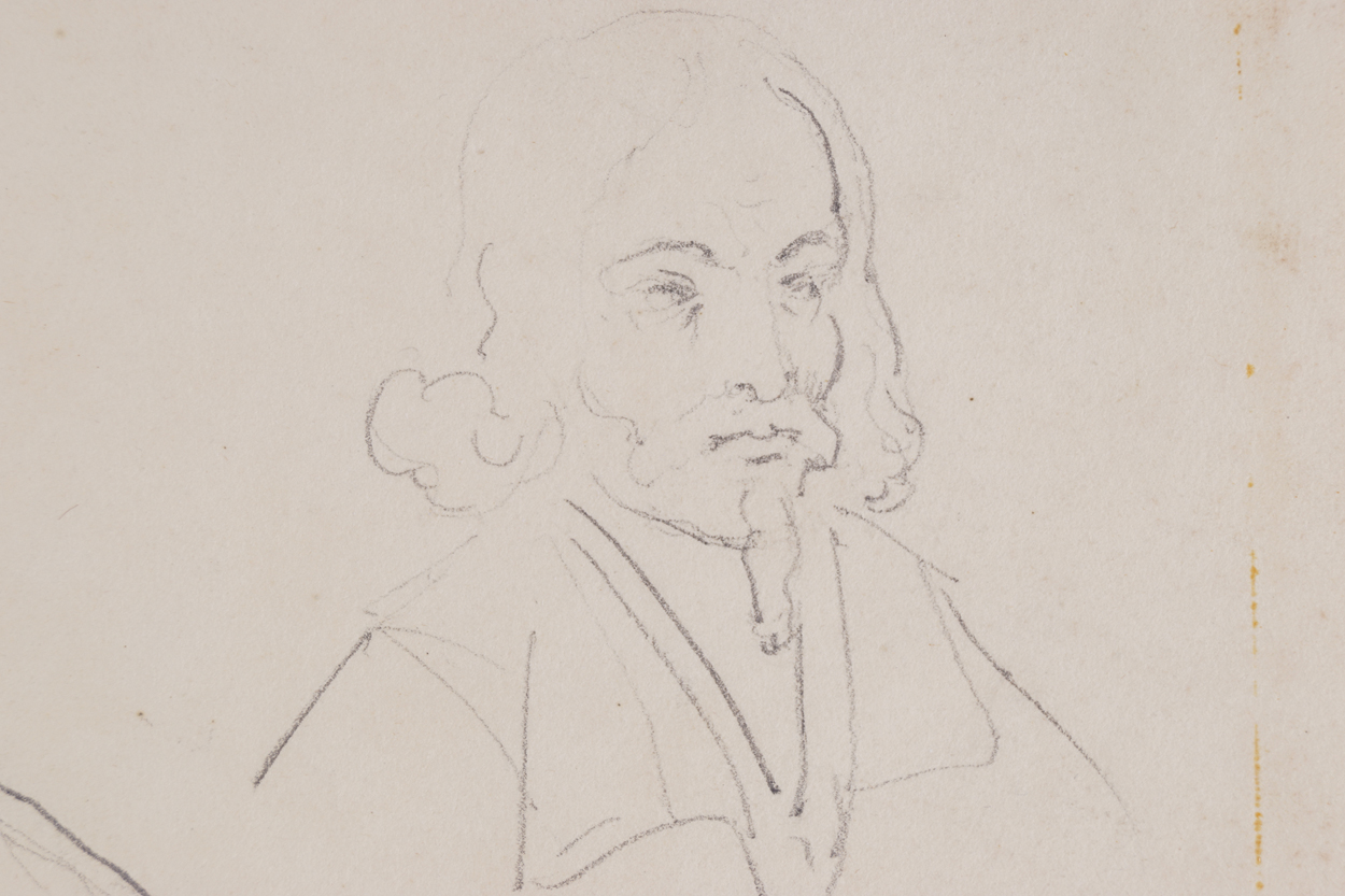 ATTRIBUTED TO BARTOLOMEO PINELLI (ITALIAN, 1781-1835)Study of male headsPencil - Image 4 of 5