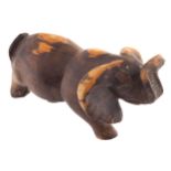 AFRICAN SCHOOL Study of an elephant, Hardwood sculpture Provenance: The Robinson Collection 20 cm.