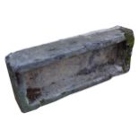 LARGE STONE TROUGH of rectangular form Provenance: The Robinson Collection 30 cm. high; 122 cm.