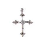 STERLING SILVER CUBIC ZIRCONIA CROSS Provenance: The Maureen O'Hara Collection Important: Live