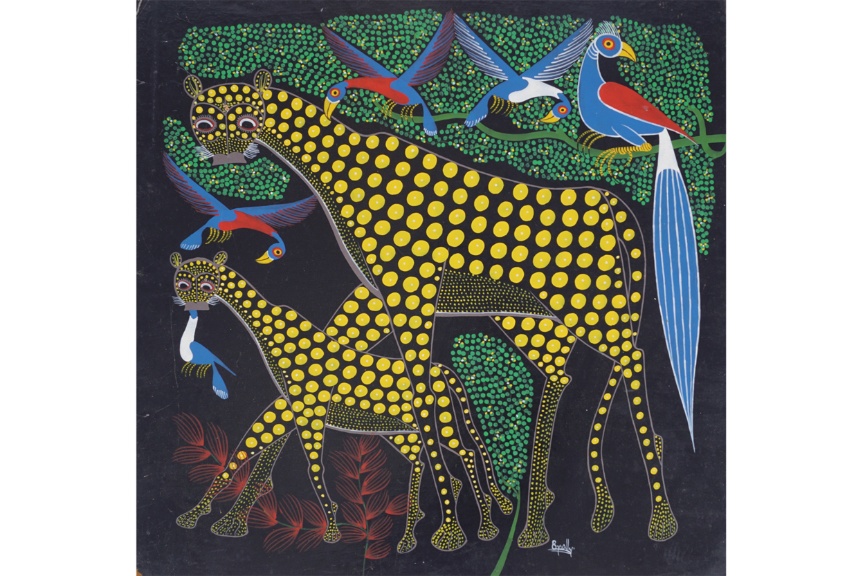 ZIMBABWE SCHOOL African animal by Ally Acrylic on board Provenance: The Robinson Collection 60 x