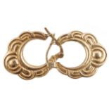 9 CT. GOLD HOOP EARRINGS Provenance: The Maureen O'Hara Collection Important: Live online bidding