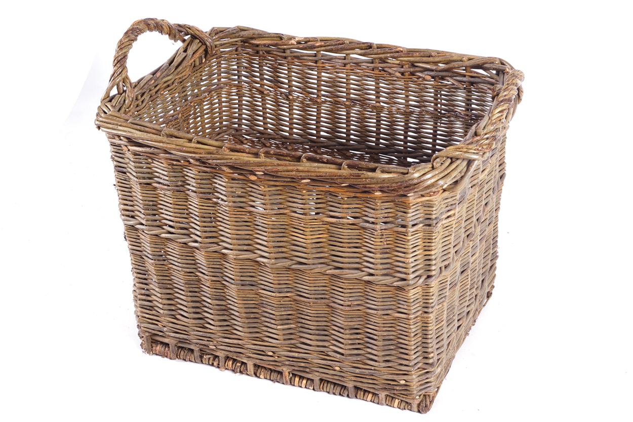 LATE TWENTIETH CENTURY WICKER WORK BASKET Provenance: The Robinson Collection 62 cm. high; 80 cm.