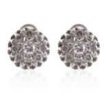 ANTIQUE 18 CT. WHITE GOLD AND DIAMOND EARRINGS Provenance: The Maureen O'Hara Collection