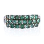 STERLING SILVER CRYSTAL EMERALD RING Provenance: The Maureen O'Hara Collection Important: Live