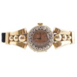 ANTIQUE YELLOW GOLD AND DIAMOND DRESS WATCH Provenance: The Maureen O'Hara Collection Important: