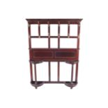 EDWARDIAN MAHOGANY HALL STAND furnished with brass scroll coat hangers Provenance: The Robinson