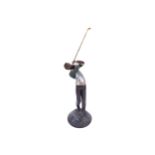 POLYCHROME BRONZE SCULPTURE Golfer 69 cm. high