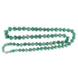 GREEN JADE NECKLACE Provenance: The Maureen O'Hara Collection Important: Live online bidding