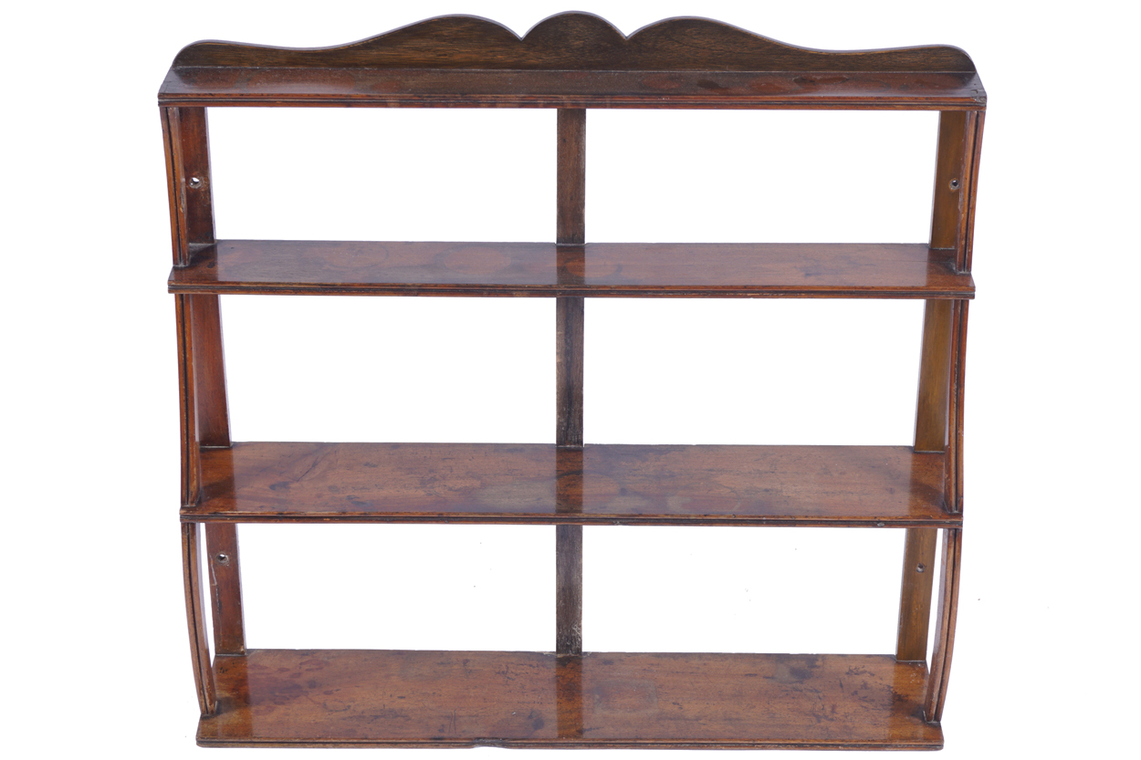 GEORGE III HANGING SHELF of four shelves Provenance: The Robinson Collection