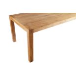 TWENTIETH-CENTURY BESPOKE IRISH (OAK) LIBRARY TABLE the rectangular top raised on square block