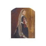 VICTORIAN PAINTED PHOTOGRAPH Portrait of a woman wearing a long veil Enclosed in a velvet an gilt