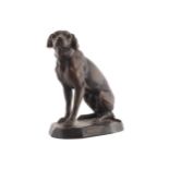 AFTER BORELLES Chien de chasse late nineteenth-century plaster sculpture 26 cm. high