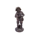 TWENTIETH-CENTURY BRONZE SCULPTURE of a young boy 62 cm. high