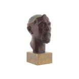 BRONZE HEAD Balance of mind and body, Signed Jose Fernandez 24 cm. high