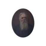 VICTORIAN PAINTED PHOTOGRAPH Portrait of a bearded man Enclosed in a velvet an gilt frame