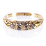 18 CT. YELLOW GOLD VINTAGE DIAMOND RING Provenance: The Maureen O'Hara Collection Important: Live