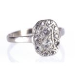 18 CT. EDWARDIAN WHITE GOLD DIAMOND RING Important: Live online bidding unavailable for items of