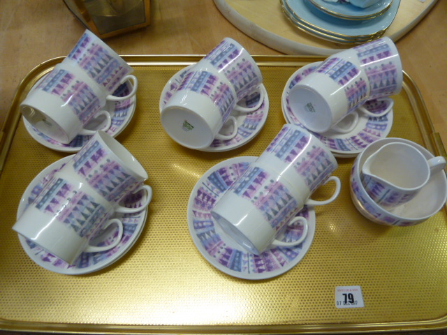 Shelley Fiord coffee cans, saucers,