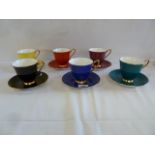 Set 6 Royal Albert harlequin cups and saucers