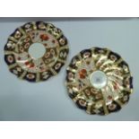 Pair Davenport Imari scallop edge plates