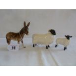 Beswick sheep and donkey (3)