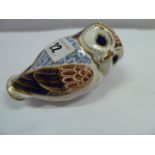 Royal Crown Derby Imari owl paperweight (gold stopper)