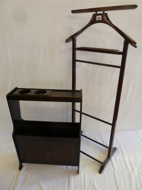 Mid 20th valet stand & smokers stand (Bakelite ashtray & drink holder) (2)