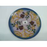 Moorcroft collectors club lavender ground plate Celtic design and red roses - various artist