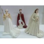 Royal Doulton and Coalport 'Her Majesty the Queen Elizabeth II figures (3)