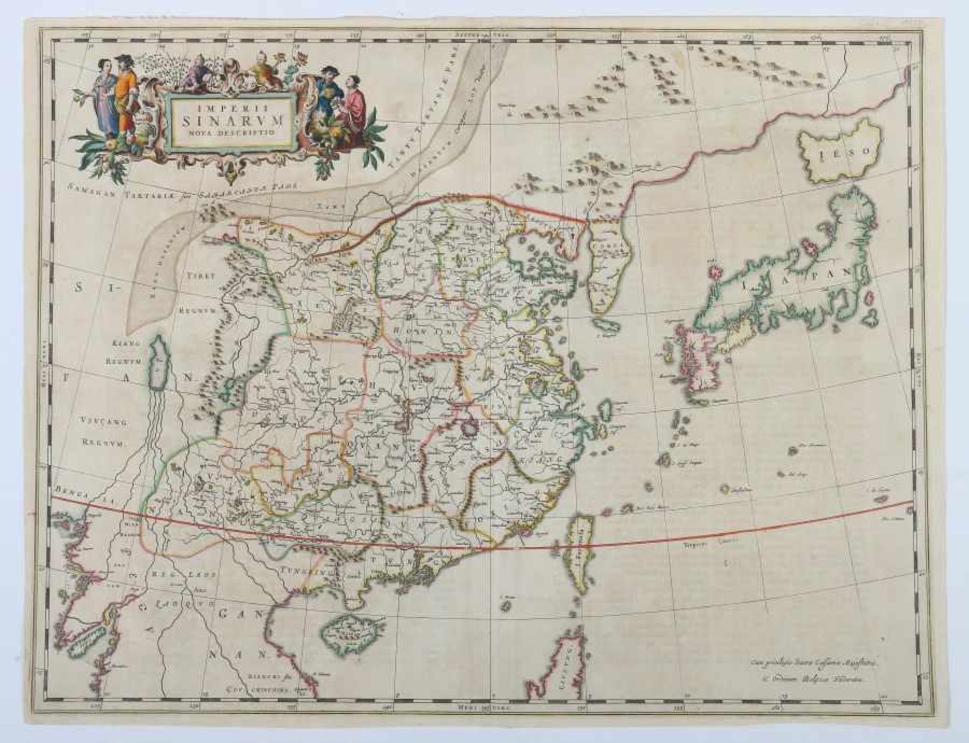 Blaeu, Joan 1599 - 1673. "Imperii Sinarum, nova descriptio", umfasst China, Japan und Korea, oben - Image 2 of 3