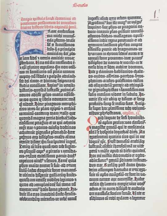 Bilbia Sacra Mazarinea MCDLV Die Gutenberg-Bibel, Münster, Bibliotheca Rara, 2004, 2 Bde., Faksimile - Image 2 of 4