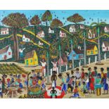 Anatole, Charles 1922 - 1979, haitianischer Künstler des 20. Jh.. "Straßenszene in Haiti",
