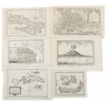 Bellin, Jaques-Nicolas, nach 1703 - 1772. 6 Karten und Ansichten Indonesien, 1x "Karte von den an