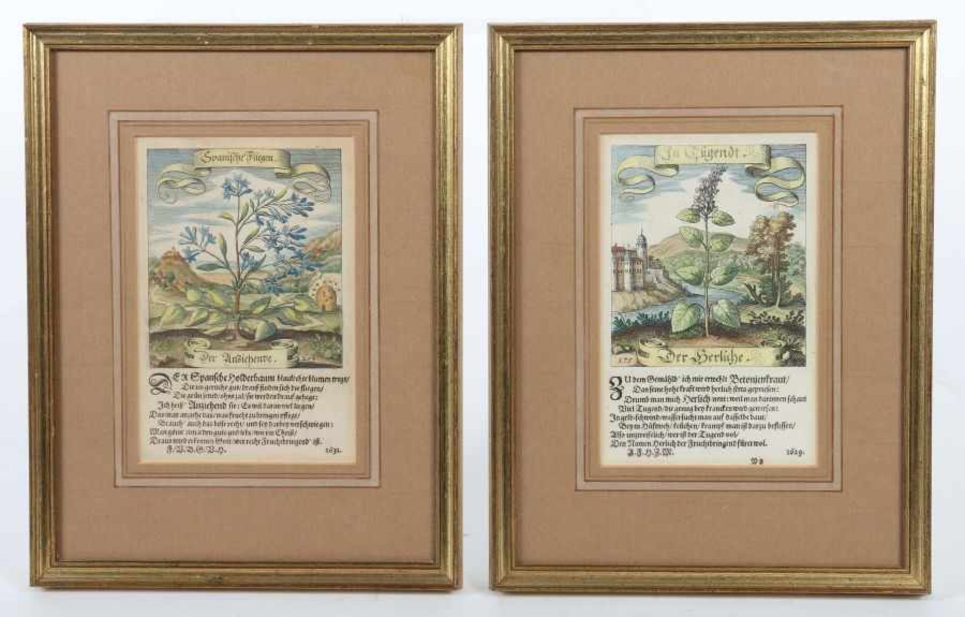 Merian, Matthäus I 1593 - 1650, Kupferstecher. 4 Impresen aus der "Fruchtbringenden Gesellschaft - Image 3 of 3