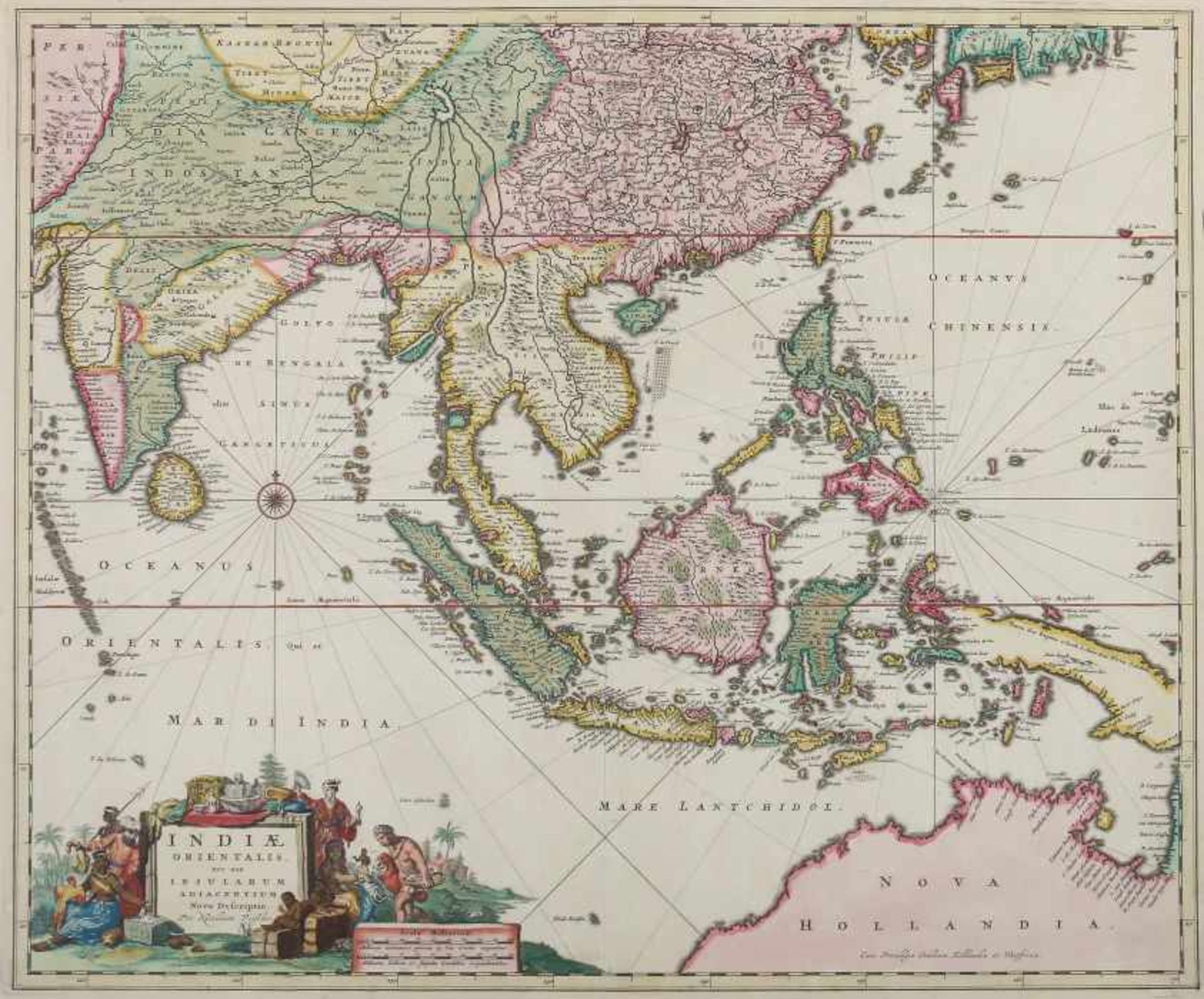 Visscher, Nicolas 1618 - 1709, Kupferstecher und Verleger in Amsterdam. "Indiae orientalis. Nec