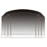 Spiegel im Art-Déco-Stil Wandspiegel aus facettierten Spiegelsegmenten durch Metallstege verbunden