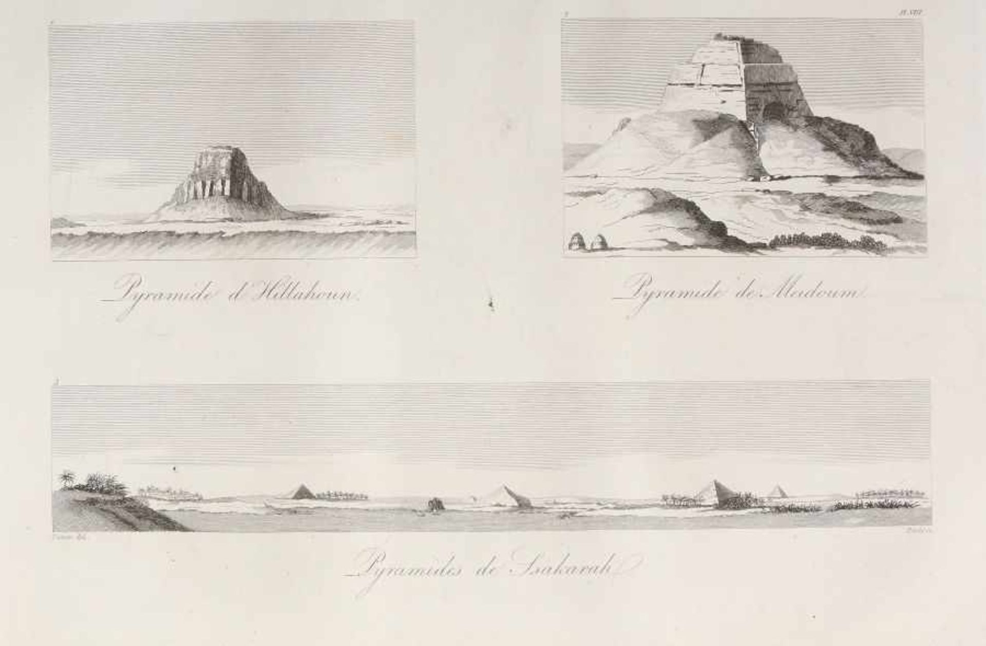 Denon, Vivant Voyages des la Basse et la Haute Egypte pendant les Campagnes de Bonaparte, Atlas, mit - Image 5 of 7