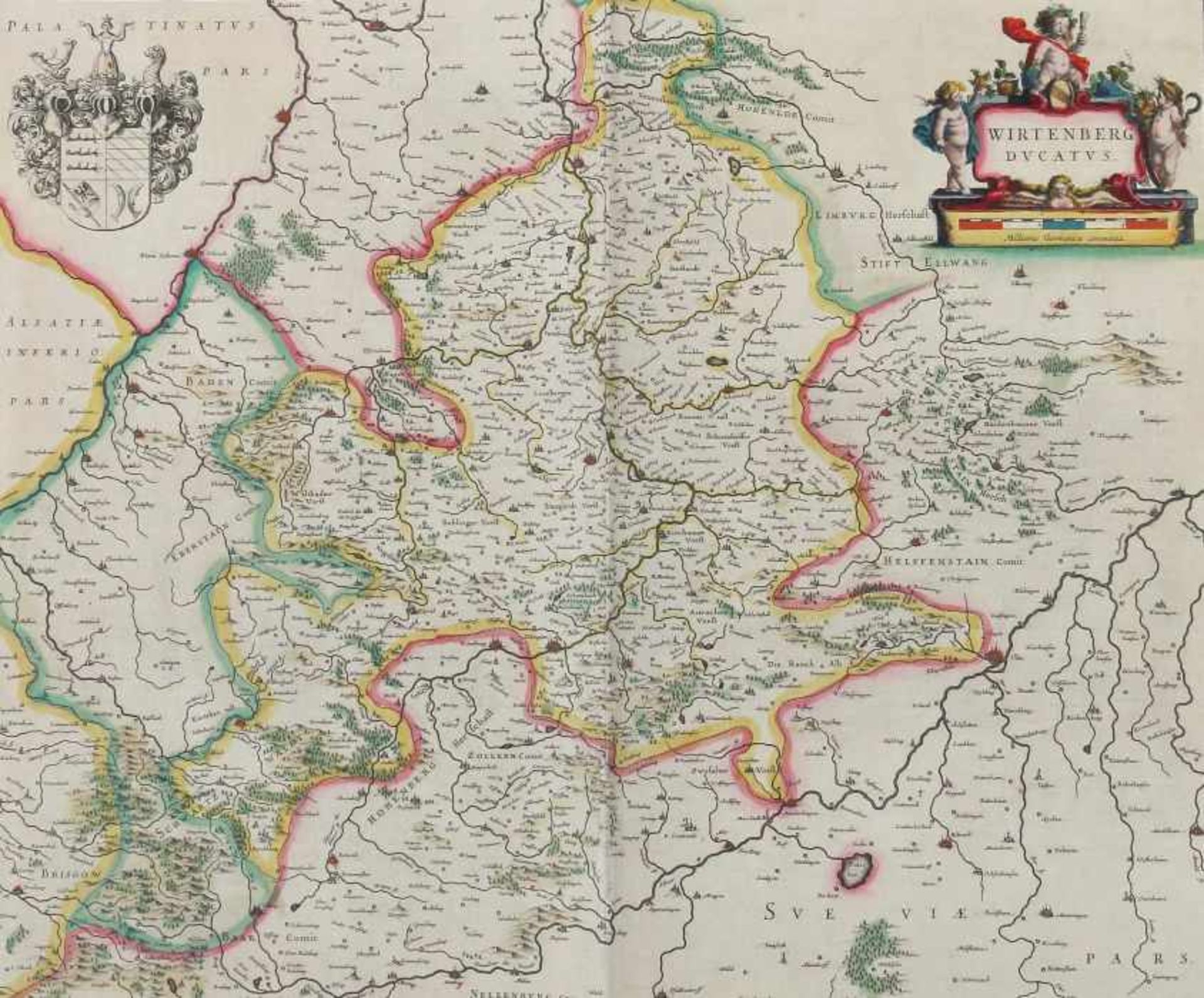 Mercator, Gerhard, nach 1512 - 1594. "Wirtenberg Ducatus - Pala Tinatus Pars", Württemberg von