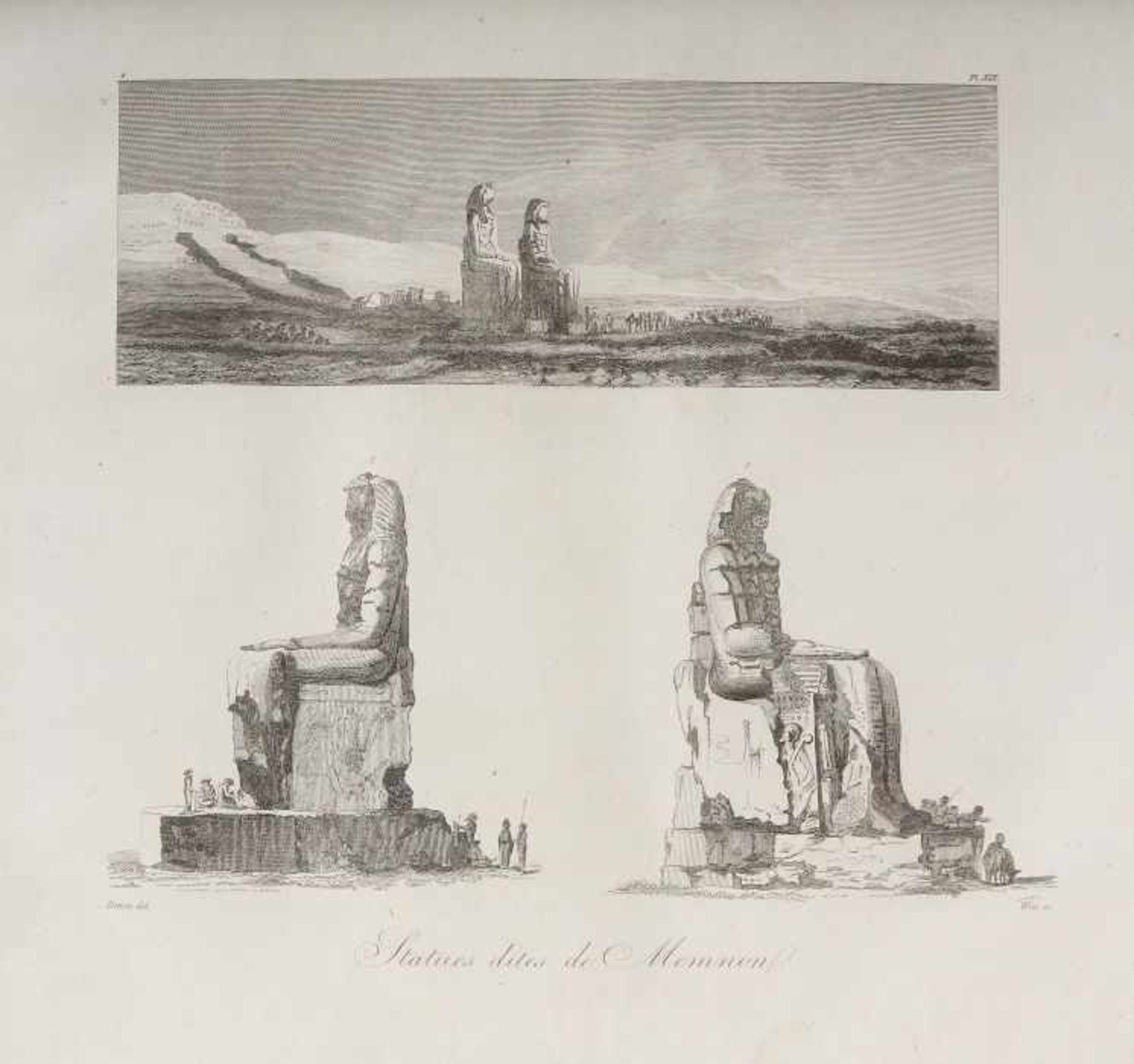 Denon, Vivant Voyages des la Basse et la Haute Egypte pendant les Campagnes de Bonaparte, Atlas, mit - Image 6 of 7