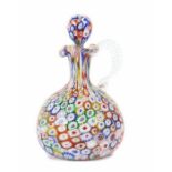 Millefiori-Flakon Fratelli Toso, Murano, 1960/70er Jahre, farbloses Glas mit polychromen