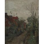 Sievers, Hermann Hamburg 1884 - 1956 Neuenkirchen, deutscher Maler. "Dorfstraße", Darstellung