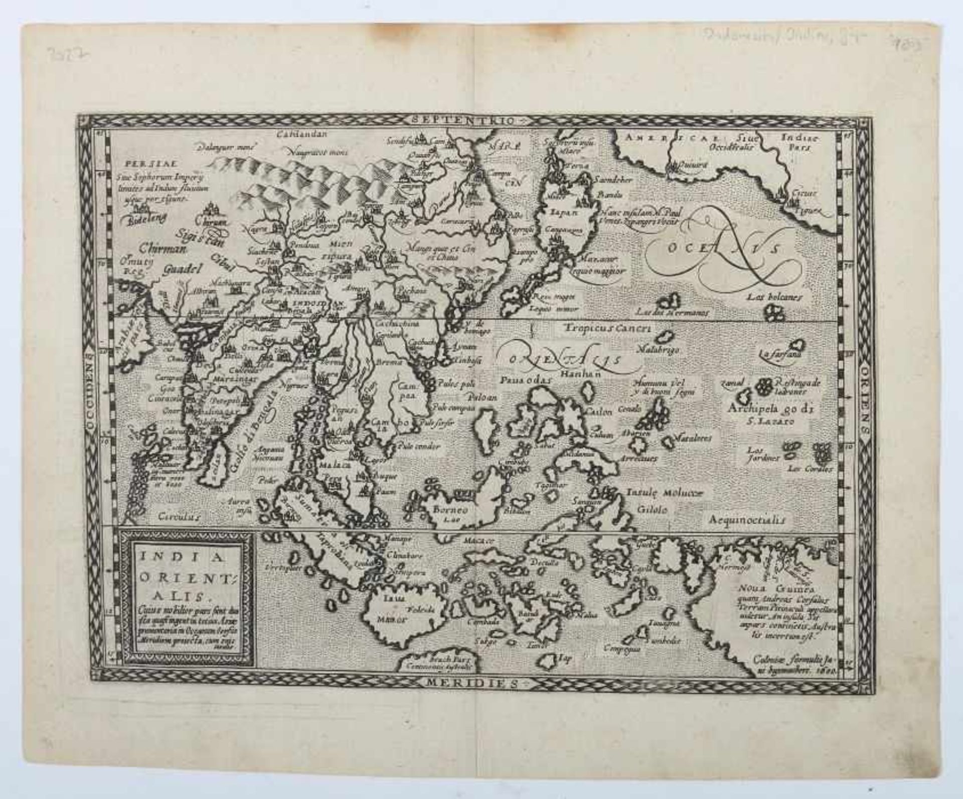 Bussemacher, Johann Kupferstecher und Verleger, tätig um 1580 - 1613. "India Orientalis. Cuius - Image 2 of 3