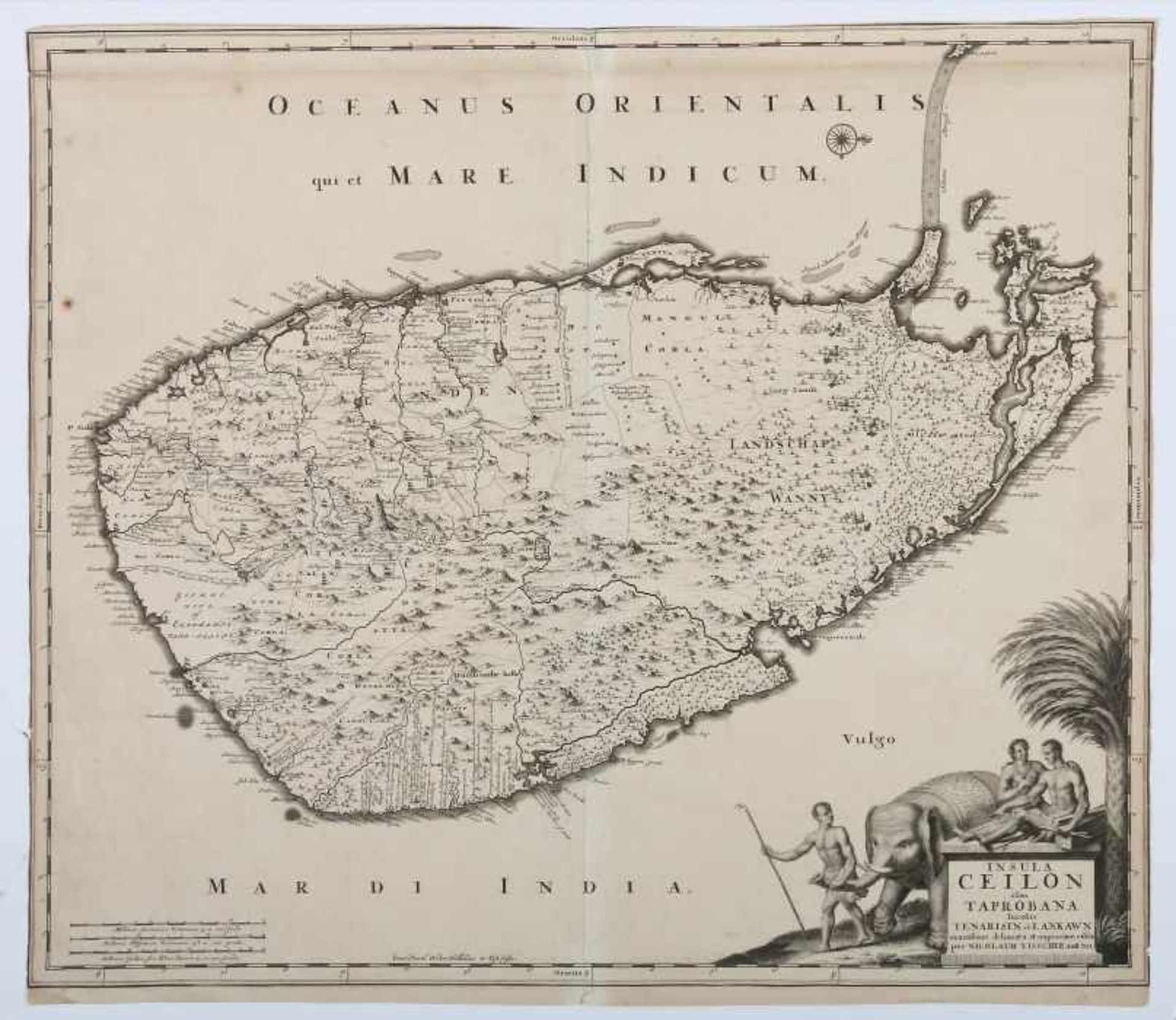 Visscher, Nicolas 1618 - 1709, Kupferstecher und Verleger in Amsterdam. "Insula Ceilon olim - Image 2 of 3