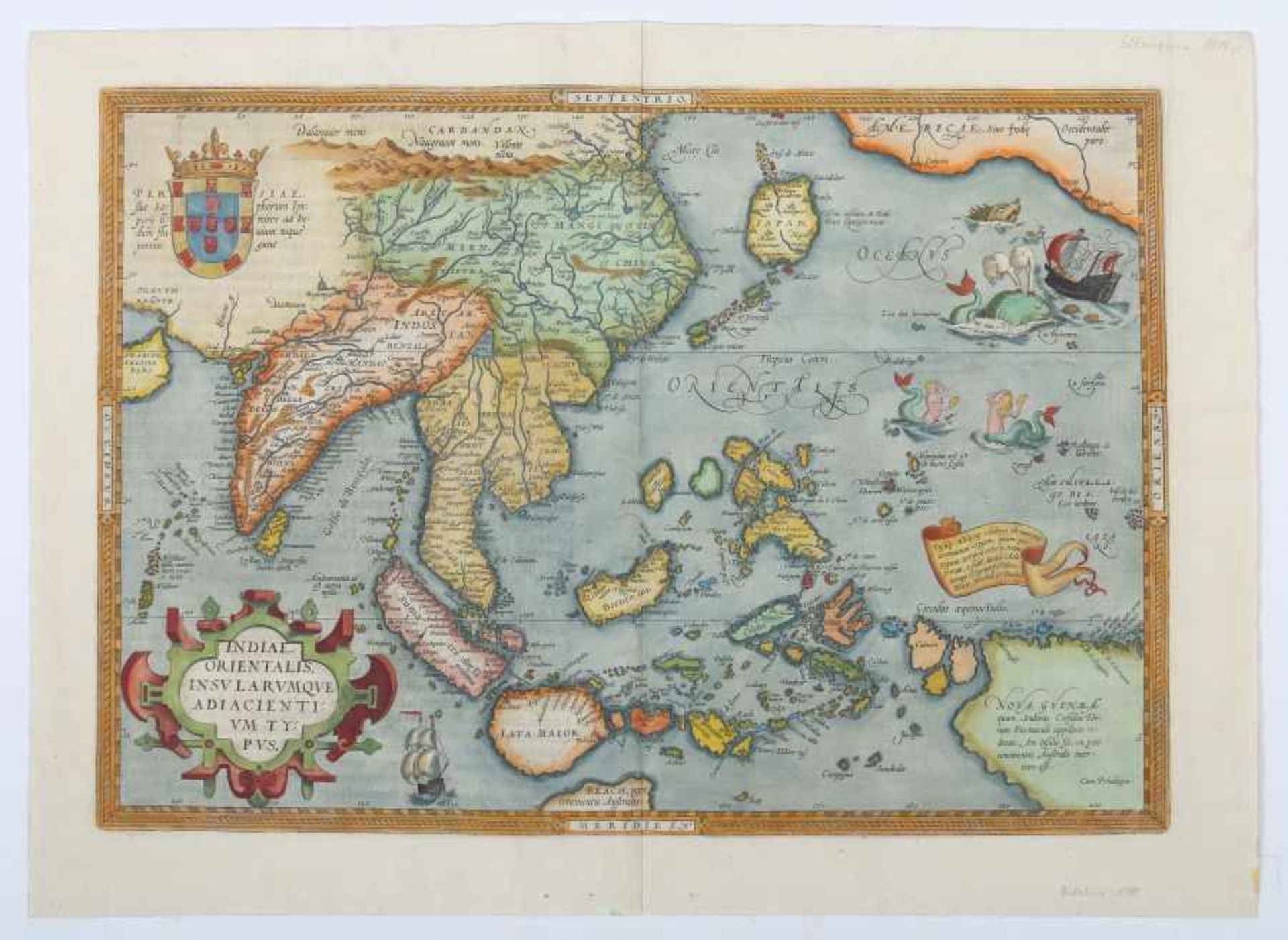 Ortelius, Abraham Antwerpen 1527 - 1598 ebenda, Kartograph und Geograph. "Indiae Orientalis - Image 2 of 3