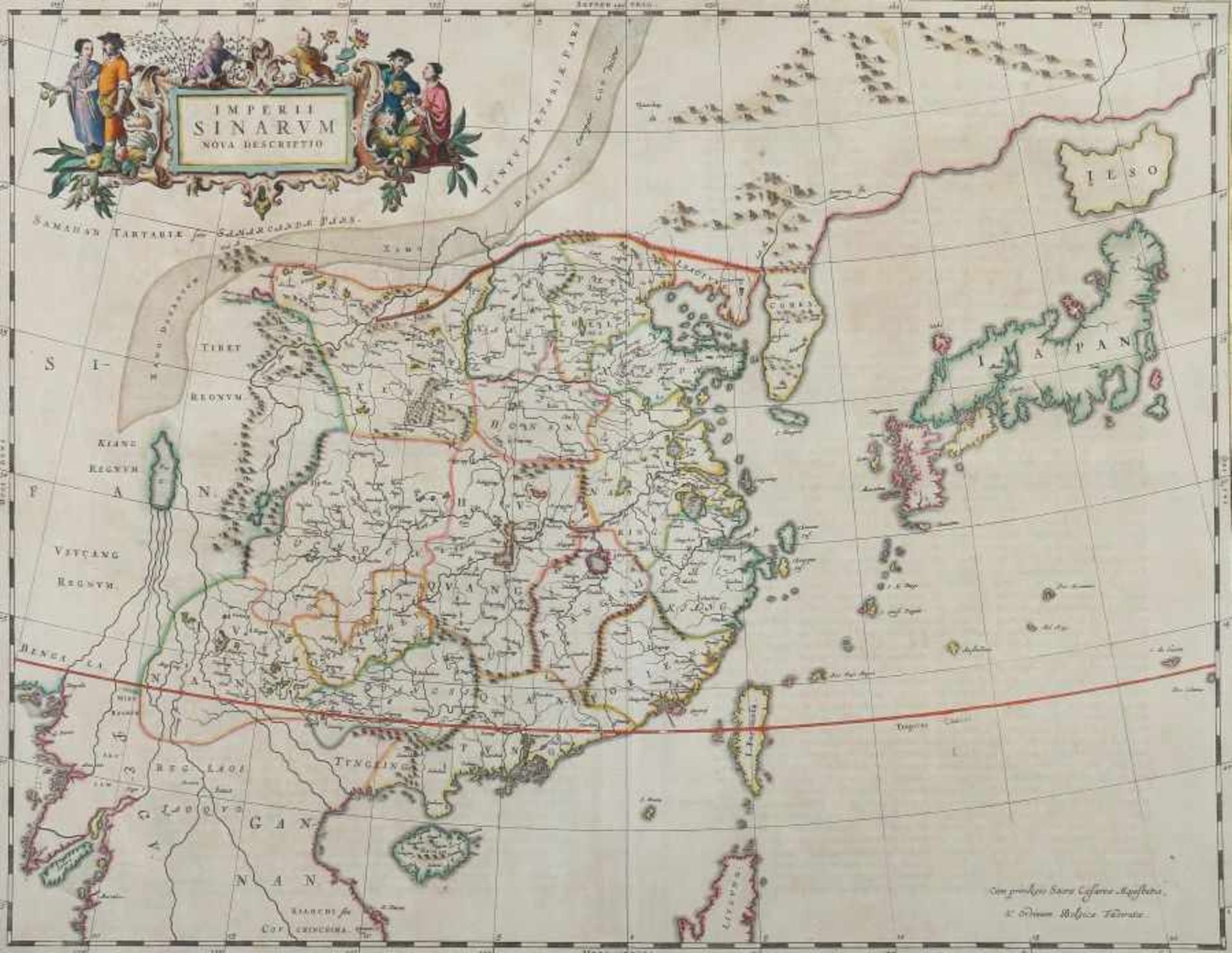 Blaeu, Joan 1599 - 1673. "Imperii Sinarum, nova descriptio", umfasst China, Japan und Korea, oben