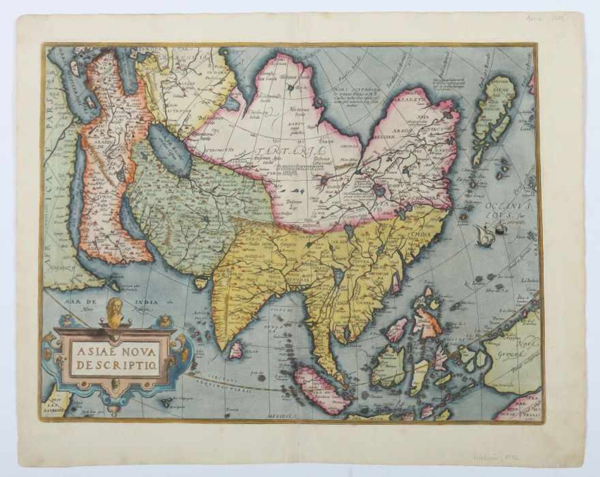 Ortelius, Abraham Antwerpen 1527 - 1598 ebenda, Kartograph und Geograph. "Asiae, nova descriptio", - Image 2 of 3