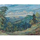 Wendel, Wilhelm Friedrich Ebingen 1908 - 1993, schwäbischer Maler. "Sommerlandschaft", Blick auf die